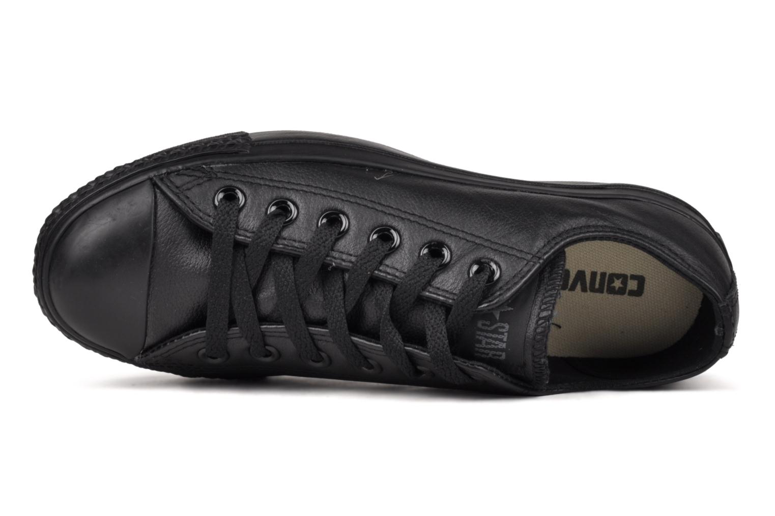 black monochrome leather converse